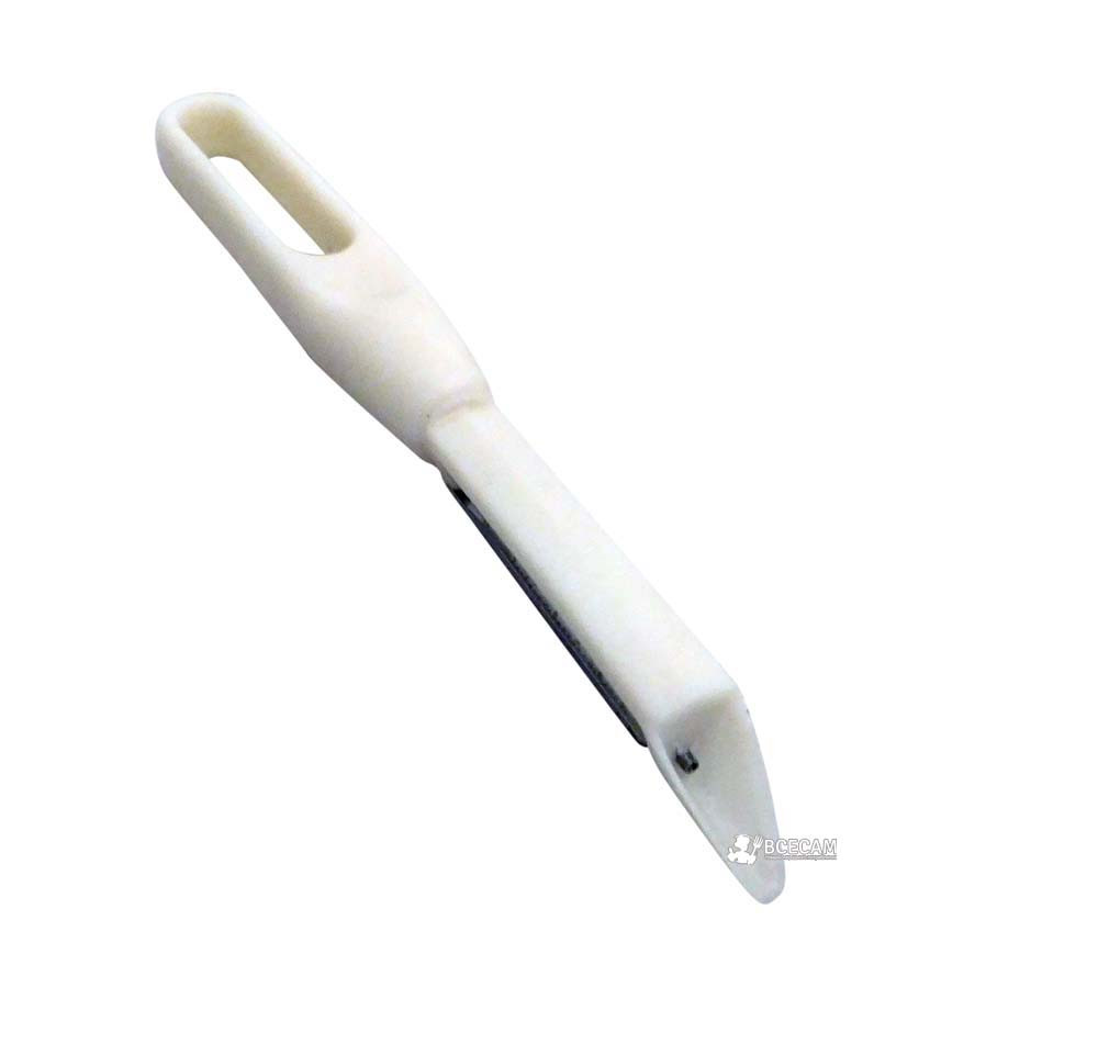 Нож с пластмассовой ручкой для очистки овощей и фруктов (экономка, двустороннее зубчатое лезвие) - фото 3 - id-p847183517