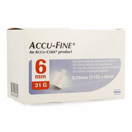 Голки інсулінові Accu - Fine 6mm, 31G, фото 3