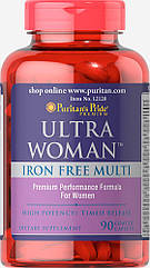 Puritan's Pride Ultra Women Iron Free, Жіночі вітаміни без заліза (90 таб.)