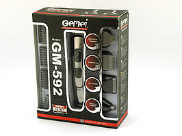 Машинка тример для стрижки волосся Gemei GM 592 10 в 1, тример акумуляторний