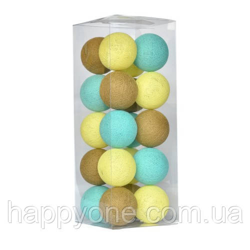 Тайська LED-гірлянда "Aqua Beige" (35 кульок) від USB