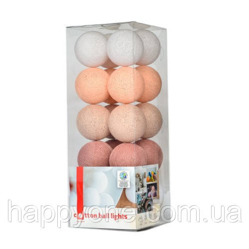 Тайська LED-гірлянда "rose Pale" (10 кульок) на батарейках, фото 1