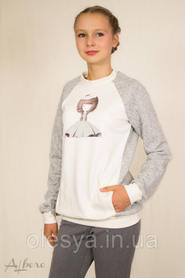 Світшот із рукавом реглан та аплікацією 6018 ТМ Albero Розмір 152, фото 1