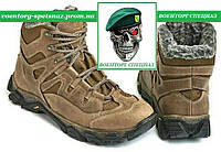 Тактические зимние ботинки "НАТО" в цвете койот браун утеплитель серый мех