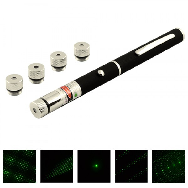 Зелена лазерна указка (лазер) Laser Green Pointer (5 насадок) (1114)
