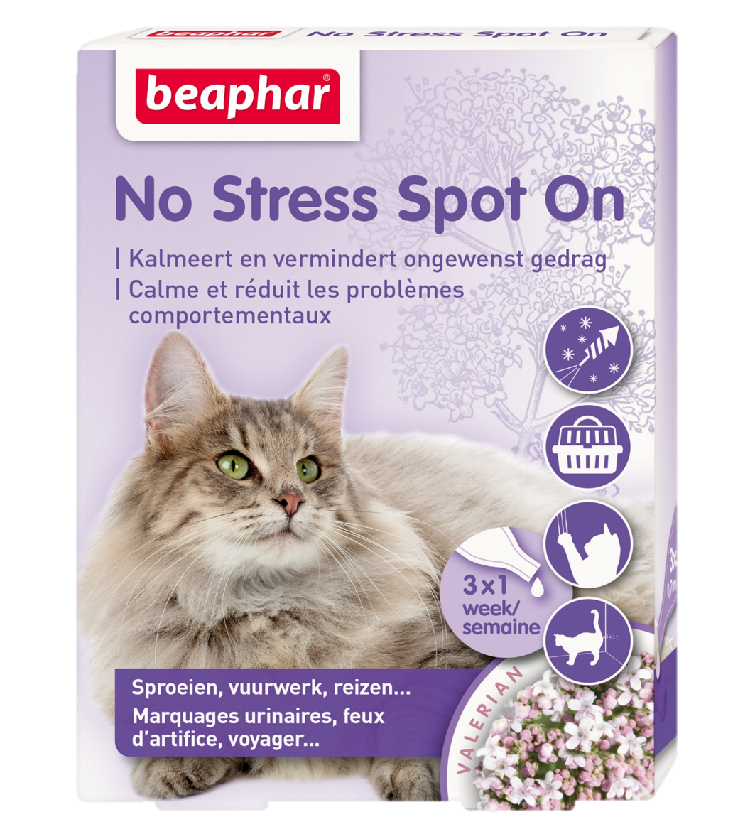 Антистресс капли Beaphar No Stress Spot On cat для кошек (упаковка 3 пипетки) - фото 1 - id-p847501160
