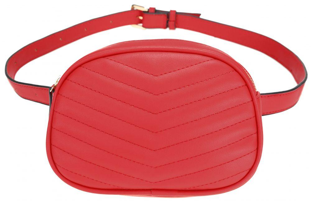 Модна жіноча маленька сумка на пояс червоного кольору, польський бренд BB232