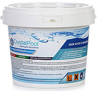 Таблетки для бассейна Crystal Pool шоковый хлор Quick Chlorine Tablets 5кг (табл.20г)