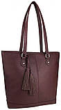 Стильна жіноча сумка на плече колір Бордо пр. Польща FB1201, фото 2