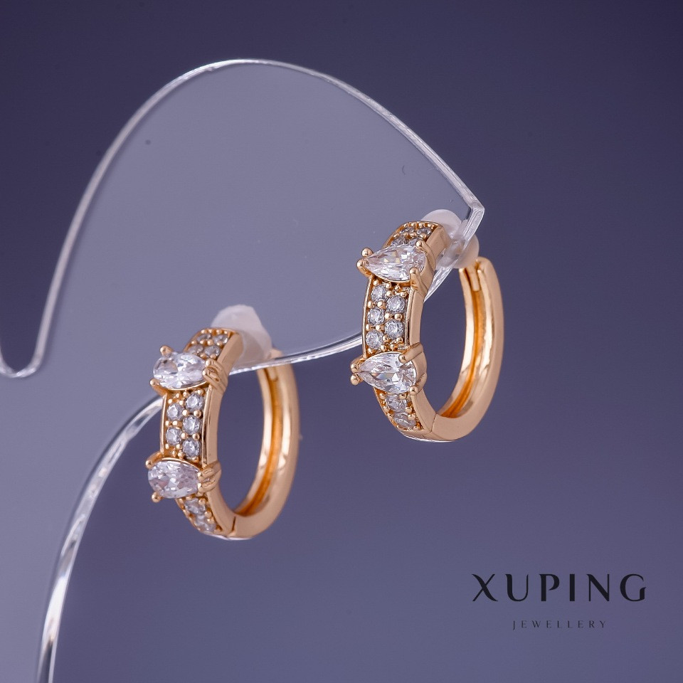 Сережки Xuping 16х5мм "позолота 18К"