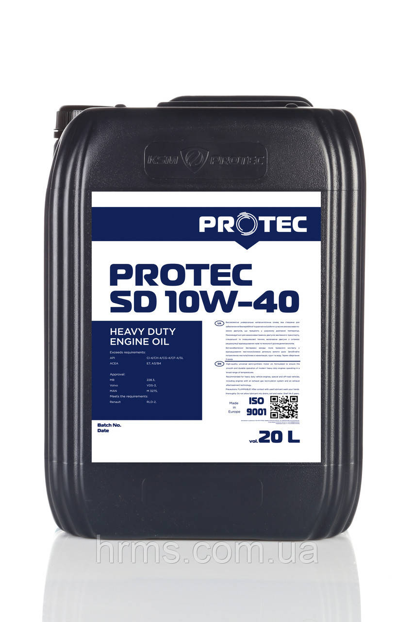 Масло 10W-40 CI-4/SL моторне каністра 20л Protec SD 10W-40 Моторна олива 10W40 CI4/SL масло 10в40 сі4 сиай4