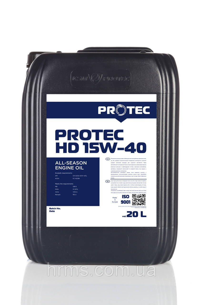 Масло 15W-40 CH-4/SL моторне каністра 20л Protec HD 15W-40 Моторна олива 15W40 CH4/SL масло 15в40 сн4