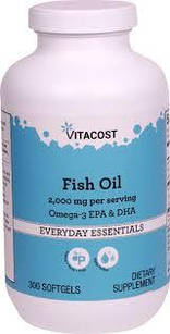 Vitacost Omega-3 Риб'ячий жир Лимон 1000 мг, 300 капсул