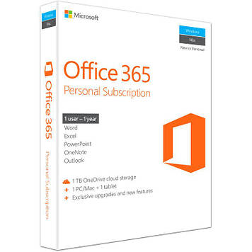Microsoft Office 365 Personal 1 User 1 Year Subscription English Medialess P2 (QQ2-00597)
