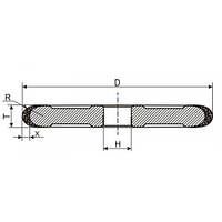 Точильний диск алмазний 150/10R5/32 радіусний концентрація алмазів 100%