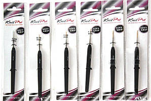 Гачок KnitPro 0.5 сталевий із чорною ручкою та золотим наконечником