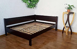 Дерев'яна полуторне кутова ліжко "Шанталь" з масиву натурального дерева від виробника для спальні, фото 3