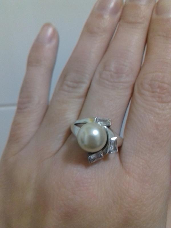 Срібне кільце з перлиною Еріка, фото 1