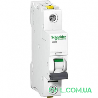 Автоматичний вимикач 63A 6kA 1 полюс тип C A9F79163 Acti9 iC60N Schneider Electric