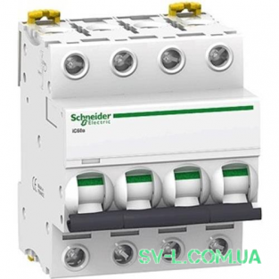 Автоматичний вимикач 3A 6kA 4 полюси тип B A9F73403 Acti9 iC60N Schneider Electric