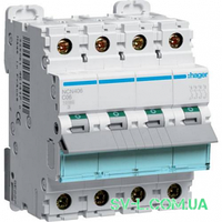Автоматичний вимикач 6A 10kA 4 полюси тип C NCN406 Hager