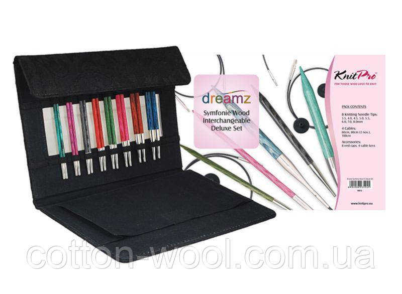 Набір знімних дерев'яних спиць Deluxe Dreamz KnitPro