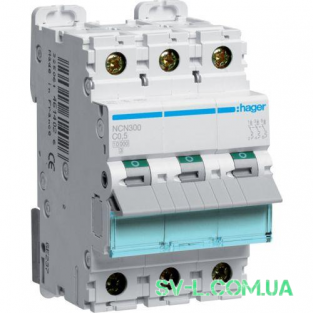 Автоматичний вимикач 0,5 A 10kA 3 полюса тип C NCN300 Hager