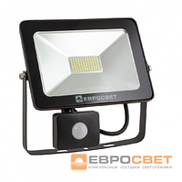 Прожектор светодиодный ЕВРОСВЕТ 20Вт с датчиком движения EV-20-504D 6400К 1800Лм