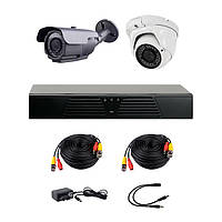 Комплект AHD видеонаблюдения на 1-у уличную и 1-у купольную камеры CoVi Security HVK-2005 AHD PRO KIT