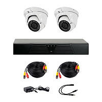 Комплект AHD видеонаблюдения на 2-е купольные камеры CoVi Security HVK-2006 AHD PRO KIT
