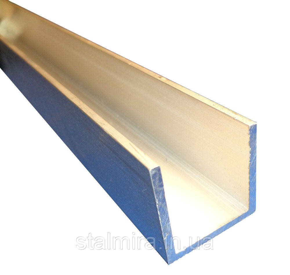 Швелер алюмінієвий 12x12, товщина стінки 2, марка алюмінію АД31, АМг6, Д16, АМг5, АМг2