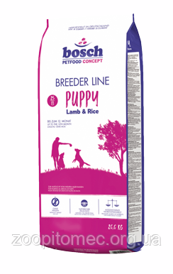 Корм Bosch (Бош) BREEDER PUPPY LAMB RICE для щенков и молодых собак ягненок с рисом, 20 кг