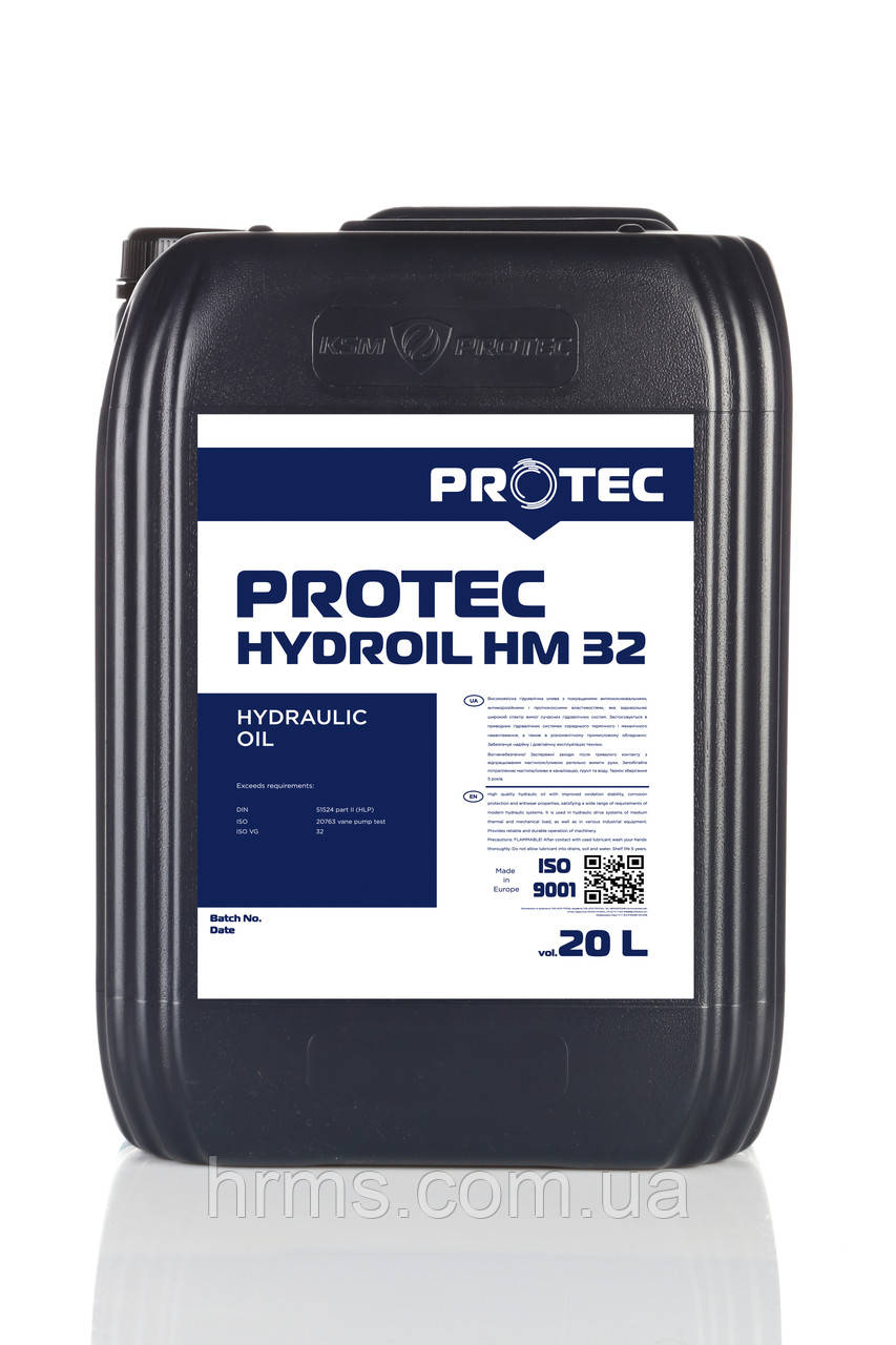 Масло HLP 32 гідравлічне каністра 20л PROTEC HYDROIL HM ISO 32 VG32 Олива HLP32 гідравлічна каністра 20л