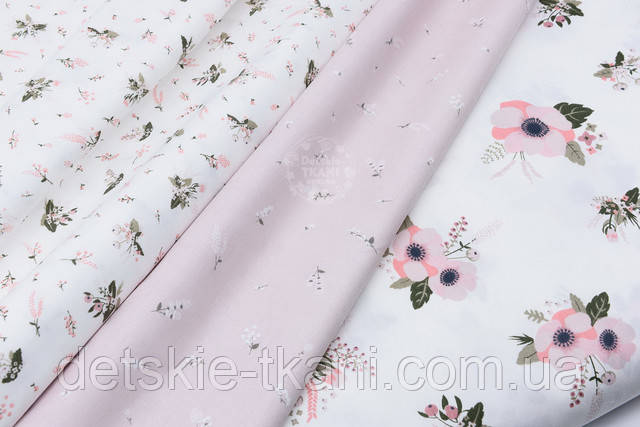 Сатин з маленькими квіточками сатин з квітковим принтом