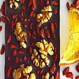 Натуральний шоколад БЕЗ САХАРА та МОЛОКА з ягодами годжі та горіхами, фото 9