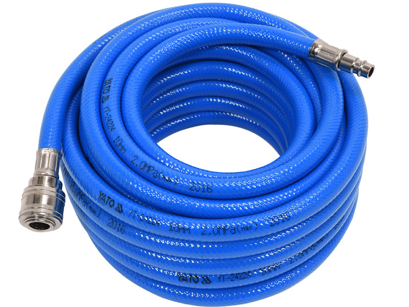 Шланг ПВХ повітряний армований 10х17мм швидкознімні наконечники YATO 10 м