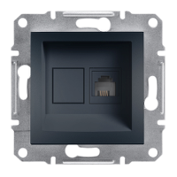Розетка телефонна RJ11 на 4 контакти Schneider Electric Asfora Антрацит EPH4100171, фото 1