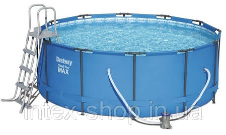 Bestway 15427 круглий каркасний басейн (366х133 см) фільтр-насос 2006 л/г, драбина, фото 1
