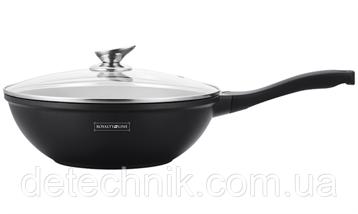 Мармуровий вок зі скляною кришкою Royalty Line RL-BW30M 30 см