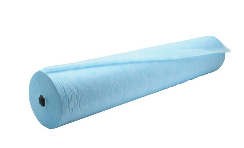 Одноразові простирадла в рулонах 0.8 * 100 м (20г/m2) Блакитний, фото 1