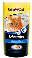 Витамины Gimcat Schnurries для кошек сердечки с лососем и таурином, 40 г