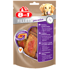 Куряче філе 8 in 1 Fillets Pro Active для собак, поліпшення активності, 80 г