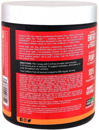 Передтренувальний комплекс BSN Endorush 390 g, фото 4