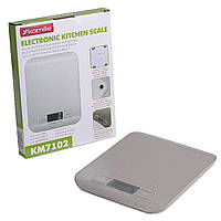 Кухонні ваги електронні Kamille KM-7102 5 кг Сріблястий Якісні кухонні ваги Ваги настільні