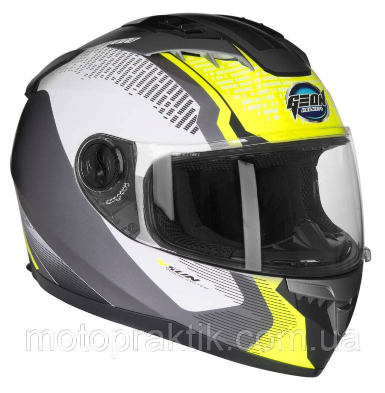GEON FF968 NEW Stealth White/Yellow, XS Мотошолом інтеграл