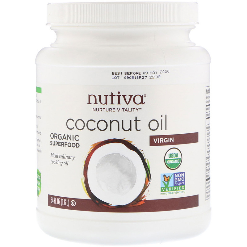 Органічна кокосова олія першого пресування Nutiva Nurture Vitality, (їстівна), 1.6 л