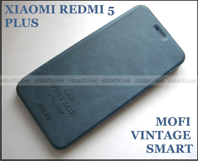 купить умный синий чехол Xiaomi redmi 5 Plus mofi vintage