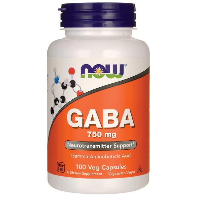 ГАБА / GABA (ГАМК (Гамма-Аміномасляна Кислота)) 750 мг, Now Foods, 100 вегетаріанських капсул