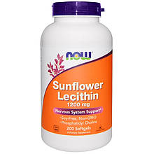Харчова добавка NOW Foods Sunflower Lecithin 1200 mg 200 Softgels