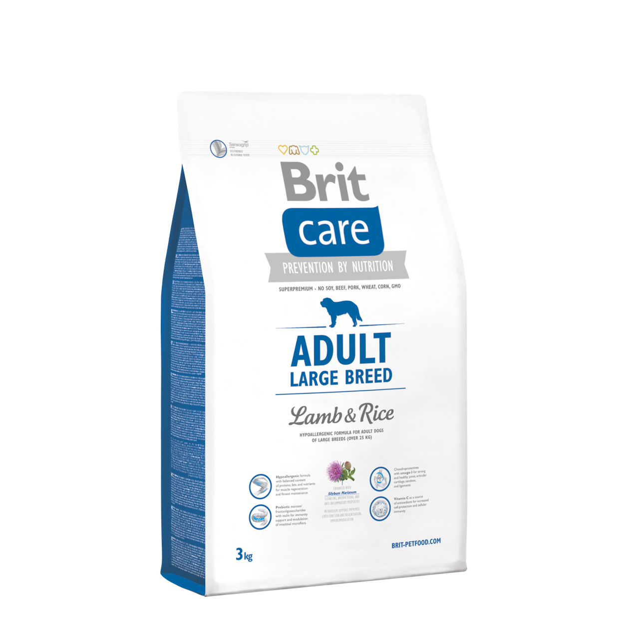 Сухий корм для дорослих собак великих порід Brit Care Adult Large Breed Lamb & Rice 3кг